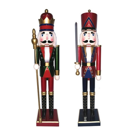 24 inch King and Guard Nutcracker, Set of 2 - red