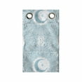 thumbnail image 1 of Oriental Hanging Pocket Organizer, Monochrome Bohemian Illustration of Floral Details and Crescent Moon, Printed Polyester Storage Bag with Pockets, 9" x 16", Blue Grey and White, 1 of 2