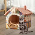 thumbnail image 1 of Cama para gatos perfecl tienda de campaña cueva suave con almohada acolchada lavable extraíble nido para gatos cama semicerrada para mascotas S, 1 of 8