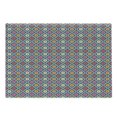 thumbnail image 1 of Colorful Cutting Board, Diagonal Checkered Pattern with Daisy Blossoms Inside Retro Effect Simple Tile, Decorative Tempered Glass Cutting and Serving Board, Large Size, Multicolor, by Ambesonne, 1 of 1