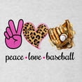 thumbnail image 2 of Wild Bobby, Peace Love Baseball Sports Tri-Blend Racerback Tank Top, Heather White, Medium, 2 of 5