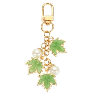 Rhinestone Maple Leaf Keychain - Sparkly Fall Leaf Pendant Charm For Keys, Bag, Or Backpack
