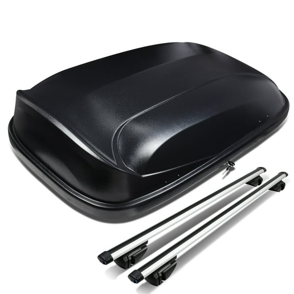 DNA Motoring PT-ZTL-8100-BK Universal 120cm Adjustable Roof Rail Aluminum Cross Bar   Cargo Box Luggage Carrier w/Lock Key (Black)
