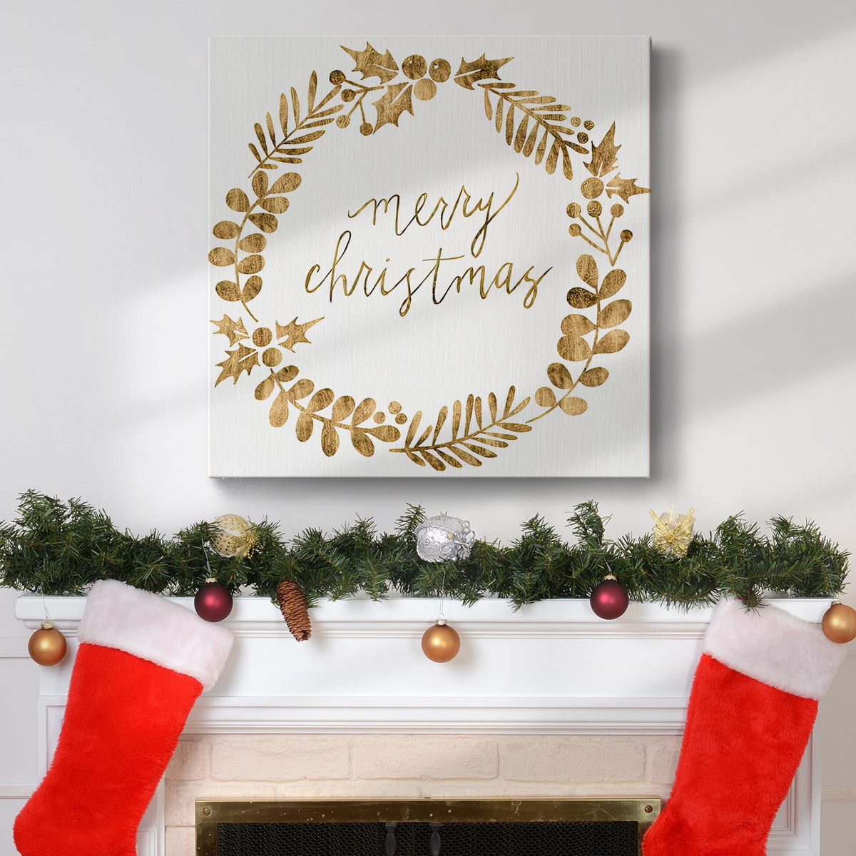 Golden Christmas III- Gallery Wrapped Canvas