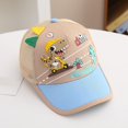 thumbnail image 2 of WUXIAN Baby Girls Sun Hats Kids Dinosaur Letter Print Adjustable Mesh Hats Baseball Trucker Cap For Boys And Girls Fishing Hat,Khaki,One Size, 2 of 4