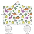 thumbnail image 3 of Wearable Blanket,White Cactus Dino Eggs Dinosaurs Pattern Hooded Wearable Flannel Blanket for Adults & Teens,Winter Poncho Shawl Wrap Cape Cozy Anti-Pill,60"x80", 3 of 5