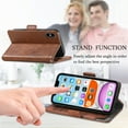 thumbnail image 4 of Case for iPhone X/XS Cover Leather Wallet Folio Case Book Design Flip Magnetic Closure - Brown, 4 of 5