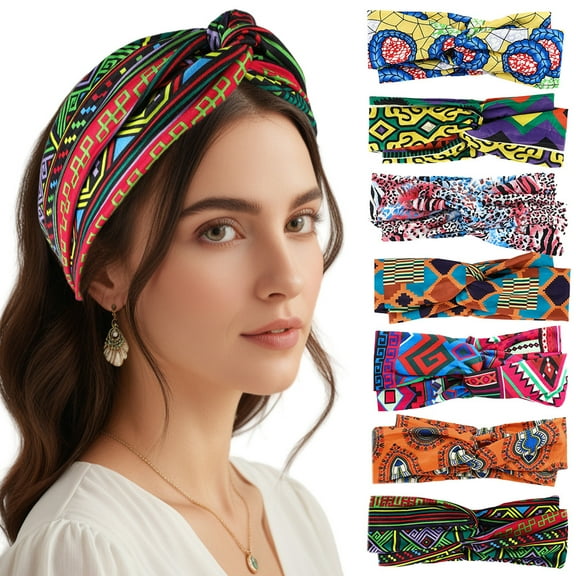 Dalrosia Wide Headbands for Women Boho Workout Head Bands for Women’s Hair African Knotted Non Slip Headwrap Turban Sport Yoga Girls Bandeau Hair Accessories