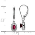 thumbnail image 2 of FB Jewels Sterling Silver Rhodium-plated Diam. & Created Ruby Earrings, 2 of 2