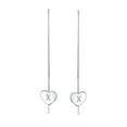 thumbnail image 2 of Bling Jewelry Womens Lightweight Long Flat Heart Chain Threader Earrings Sterling Silver U Hook, 2 of 4