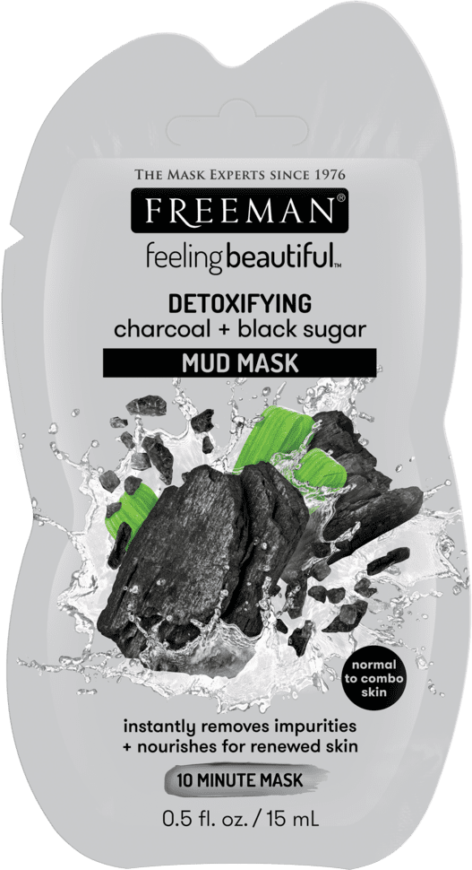 Freeman Feeling Beautiful Detoxifying Charcoal and Black Sugar Mud Facial Mask, 0.5 fl oz