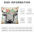 thumbnail image 5 of MAXIAO Highland Cow Pillow Cover Highland Cattle Floral Decorative Throw Pillow Cover Case Home Decor Animal Western Decor Farmhouse Pink Green Cushion Case for Couch Sofa Outdoor 18x18in, 5 of 5