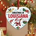 thumbnail image 3 of Ceramic Christmas Ornament - Christmas in Louisiana, Christmas Tree Decoration, Ceramic Heart Ornament Keepsake for Family Friends Teachers Coworkers Home Décor 206OR18, 3 of 5