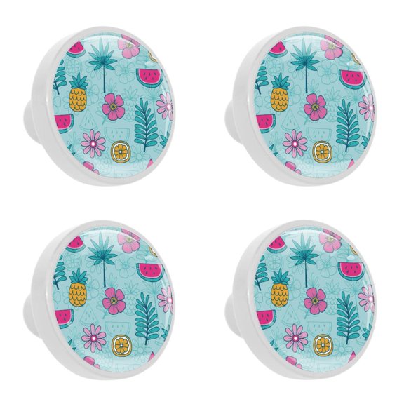 4 Pcs Pineapple Knobs for Kitchen Cabinet Cupboard Dresser Bookcase Drawer Pulls Handles Round Home Decor