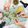 thumbnail image 4 of World Map Cutting Board, Colorful Detailed Continents Design Countries and Oceans Cartoon Illustration, Decorative Tempered Glass Cutting and Serving Board, in 3 Sizes, by Ambesonne, 4 of 5