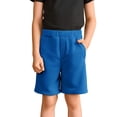 thumbnail image 5 of Liyamei Boys Solid Color Athletic Shorts with Elastic Waist for Summer Play Size 5-14,Blue, 5 of 6