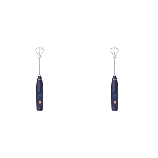 Cateissary Batidor de huevos Espumador de leche Batidora eléctrica Handly Griped Conveniencia automática Carga USB recargable multipropósito Azul oscuro 2piezas