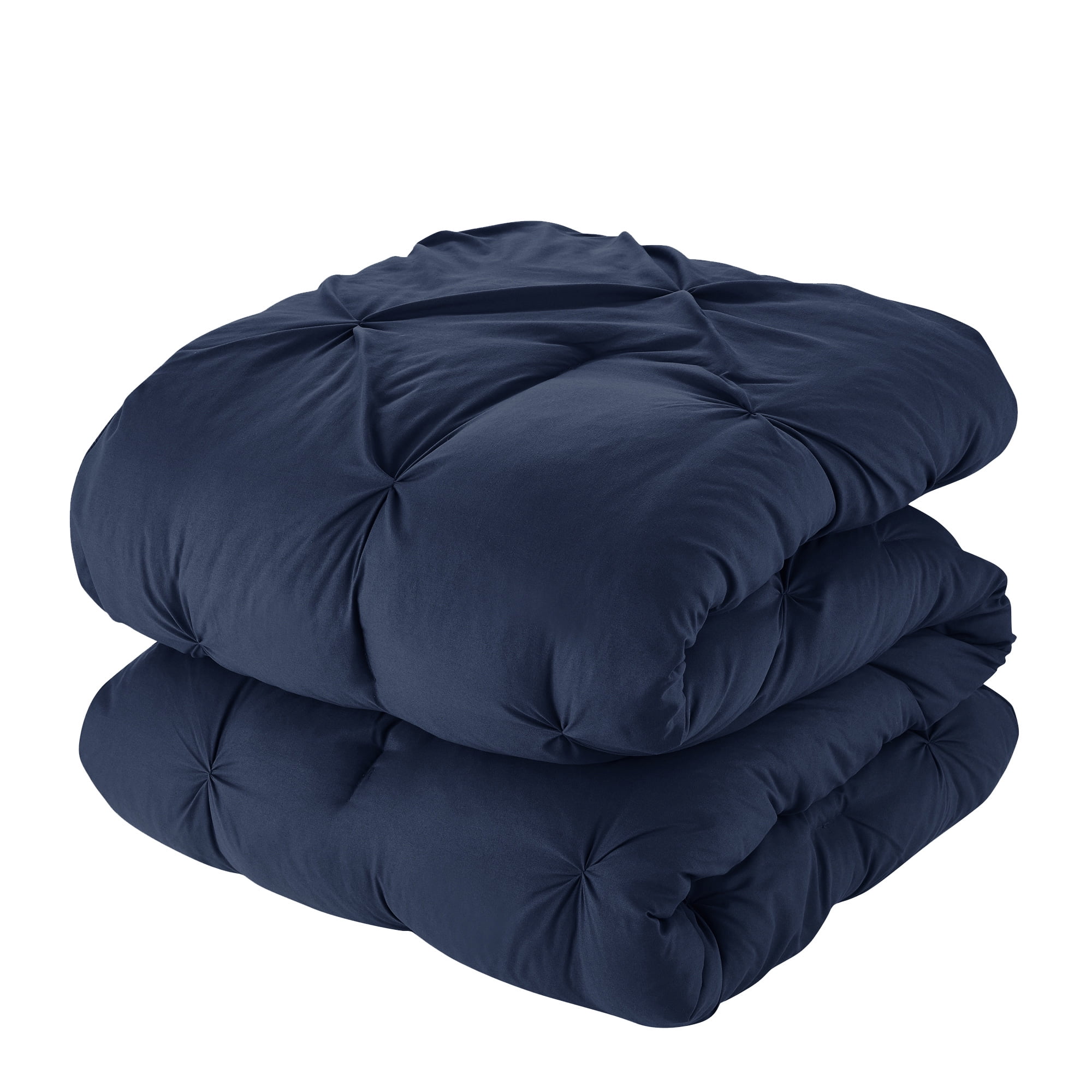 8 Piece Bed In A Bag Pintuck Comforter Sheet Bed Skirt Sham Set King Navy