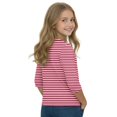 thumbnail image 3 of Abcomgle Girls Tops Size 10-12 Crewneck Striped Toddler T-Shirt Summer 3/4 Sleeve Toddler Girls T-Shirts Fashion Cotton Toddler Tops Girls, 3 of 5