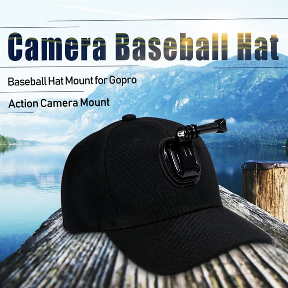Action Camera Mount, Baseball Hat Mount Confortable Caméra Chapeau de Baseball, Chapeau de Baseball pour les Caméras d'Action avec J-hook Boucle Mount & Vis