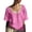 Hot Pink, variant on Women's Satin V Neck Ruched Blouse Short Sleeve Casual Tops for Daily