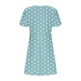 thumbnail image 6 of Efsteb Womens Knee Length Dresses Bohemian Summer Short Sleeve Fashion V Neck Sundress Polka Dots Dress (Light Blue,L), 6 of 6