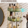 thumbnail image 3 of YHIPL 360° Rotating Makeup Organizer, 3-Tier Adjustable Clear Perfume Stand for Vanity (Green, 3 Tier), 3 of 9