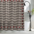 thumbnail image 2 of Red Star Rustic Fabric Shower Curtain Country Buffalo Check Plaid Washable Shower Curtains for Bathroom, Waterproof Bath Curtain with Hooks Home Decor 72x72in, 2 of 8