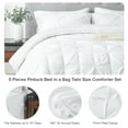 thumbnail image 3 of Davulos Twin Comforter Set, 5 Pieces Bedding Sets for All Season, Bed in a Bag with Comforter ,Flat Sheet ,Fitted Sheet ,Pillowcases & Shams,White, 3 of 8