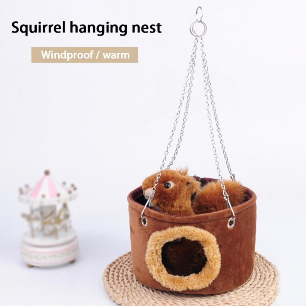 Pet Bird Hamster Ferret Rat Squirrel Wood Hanging Cage Nest House Toys Outdoor ✅ 