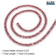 thumbnail image 2 of 1 Yard 3 Rows Rhinestone Chain, 8.5mm Crystal Close Claw Chain Trim (Silver, Red, White), 2 of 7