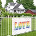 thumbnail image 4 of DouZhe Rainbow Love Sign Banner, LGBT Pride Hanging Banners Backdrop Festive Party Decor for Indoor Outdoor, 47 x 71 Inches, 4 of 7