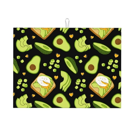 

Xecao Avocado Toast Patten Drying Mat Dish Drying Mats for Kitchen Counter Super Absorbent Dish Drying Pads 18×24 Inch