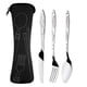 thumbnail image 3 of Juego de cubiertos de acero inoxidable de 3 piezas Cuchillo para bistec Tenedor Cuchara con bolsa de tela (Negro) JShteea  Libre de BPA, 3 of 4