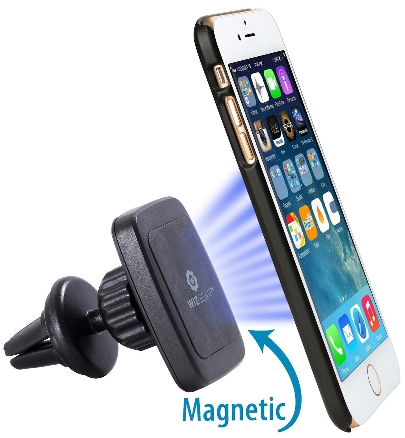 Phone Holder for Car WizGear 3-in-1 Universal Car Phone Mount Cell Phone Car Mount Air Vent Holder with Dashboard Mount and Windshield Mount for Cell Phones