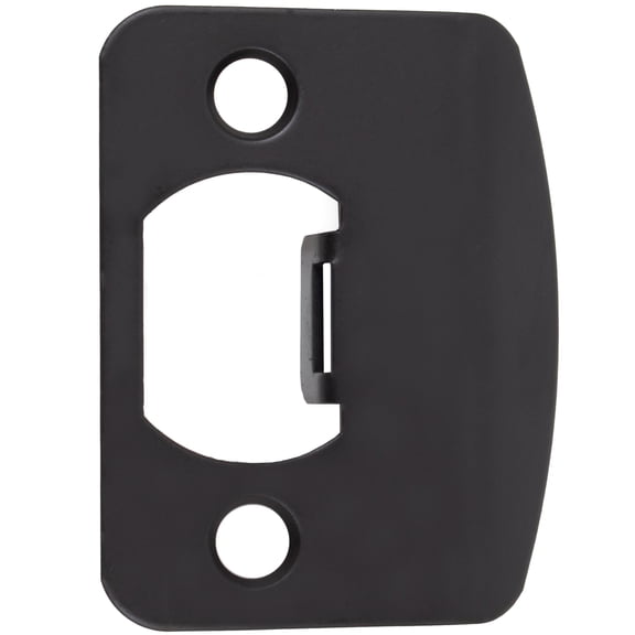 Stone Harbor Hardware Full Lip 1/4" Round Corner Strike Plate, 2-1/4 Inches, 1-5/8" Center-to-Center, Matte Black