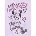 thumbnail image 2 of Minnie Mouse Girls Rhinestones Graffiti Graphic Boyfriend Tee with Rhinestones and Bike Shorts Set, 2-Piece, Sizes 4-16, 2 of 3