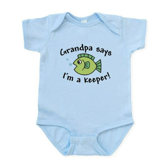 CafePress - Grandpa Says I'm A Keeper Infant Bodysuit - Baby Light Bodysuit, Size Newborn - 24 Months