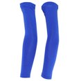 thumbnail image 4 of Mangas elásticas de protección solar para brazos, de color azul oscuro, talla L, con protección UV para deportes al aire libre, 4 of 8