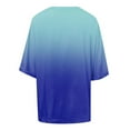 thumbnail image 4 of Fnooota Womens T Shirts, Gradient Print Casual Short Sleeve Crew Neck Summer Tops Blue Size M, 4 of 6