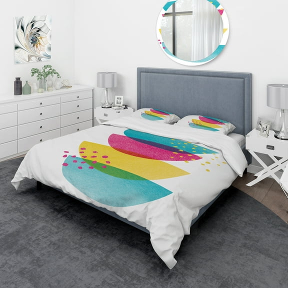 Designart 'Minimal Spots Balance III' Geometric Duvet Cover Set