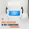 thumbnail image 4 of Heavy Duty 400 lbs Adjustable Height Shower Chair Bath Stool for Bathtub & Shower, 4 of 7