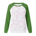 thumbnail image 3 of Gibobby Sudaderas para mujer Sudadera con capucha informal con cuello redondo y manga con estampado de amor para mujer (Verde, L), 3 of 4