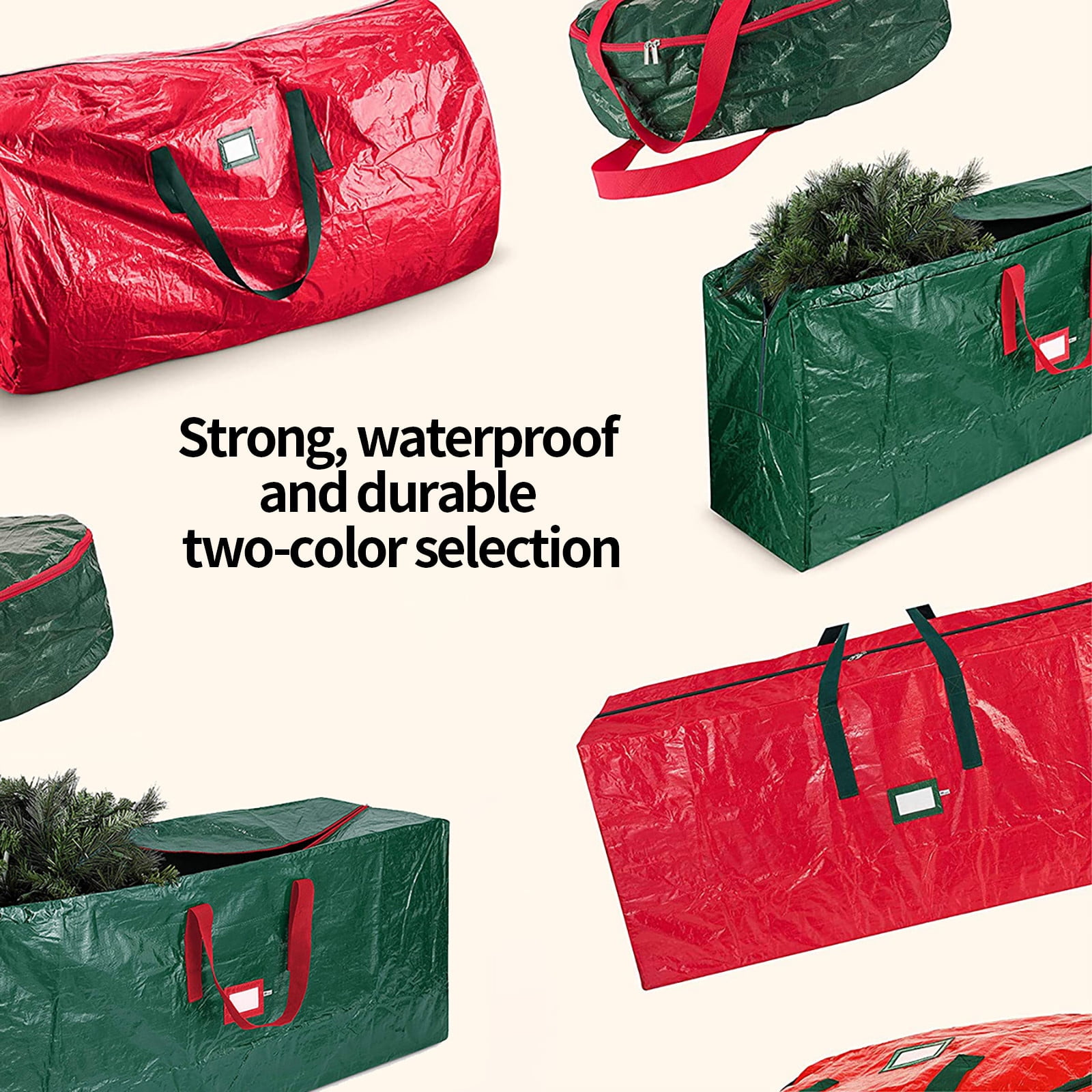 Heavy Duty Extra Large Artificial Christmas Tree Bag with Reinforced Handles and Dual Zippers Wide Opening, Christmas Storage Bag, Christmas Tree Box Storage