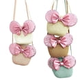 thumbnail image 3 of Bolso de hombro con lazo de Minnie para niñas, bandolera de paja, monedero para llaves, bonito Mini bolso de princesa, novedad de verano 2022, 3 of 4