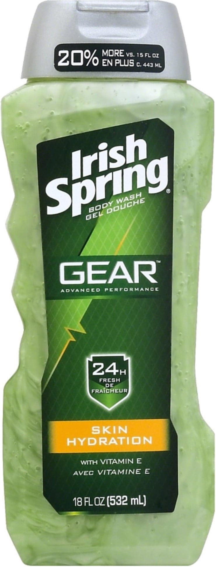 Irish Spring Gear Body Wash, Skin Hydration 18 oz (Pack of 2)