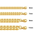 thumbnail image 3 of Collar de eslabones cubanos Monily para hombre, acero inoxidable, 7 mm, 3 of 6