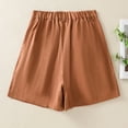 thumbnail image 4 of UAMVSH Cotton Linen Shorts for Women Bermuda Summer Dressy Casual Shorts Trendy Pleated Front Wide Leg Business Lounge Shorts with Pockets, 4 of 7