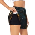 thumbnail image 3 of Lsque Magical Library Butterfly Night Printed Women's Running Shorts with Liner Pockets,Elastic Quick Dry Workout Athletic Gym Yoga Shorts,Womens High Waist Shorts-XX-Large, 3 of 9