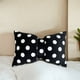 thumbnail image 4 of Almohada lumbar de terciopelo de lunares con lazo desmontable, 50 x 33 cm, suave y decorativa, para sala de estar, dormitorio y oficina | Funda extraíble y lavable., 4 of 5